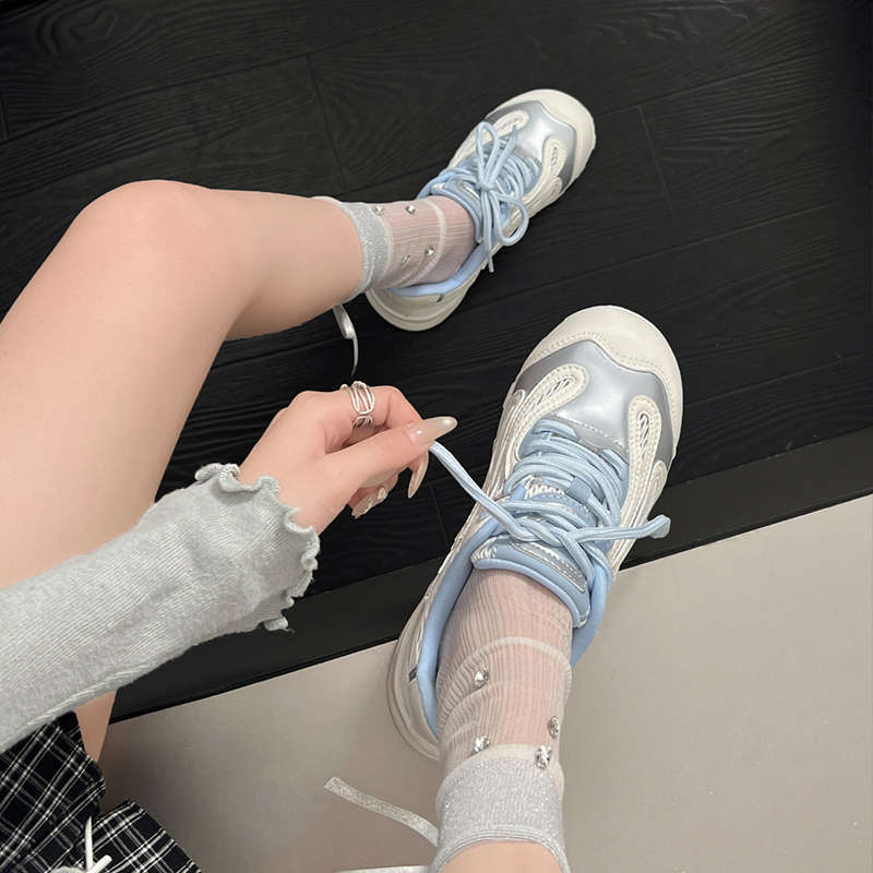 Disorder Aesthetic Bowling Shoes Forrest Gump Shoes Women's Summer 2025 New Breathable Mesh Casual Daddy Shoes Women