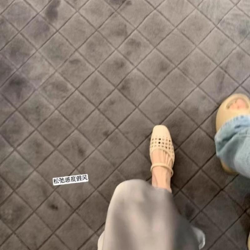 

Sheepskin version hollow woven half drag with slippers women s sandals 40