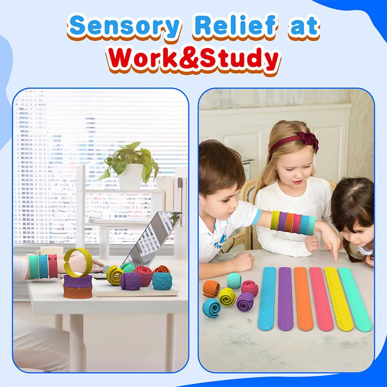 Silicone Sensory Fidget Slap Bracelets for Children's Stress Relief