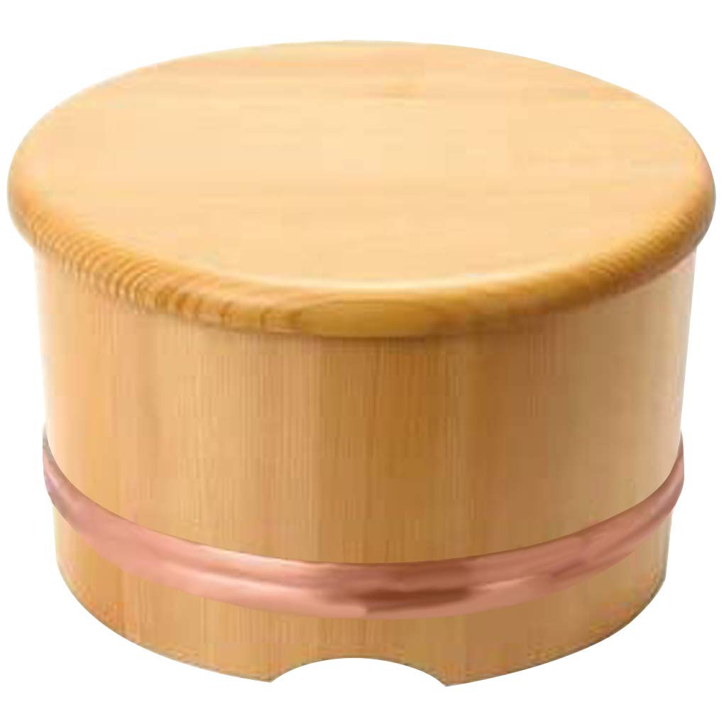 

Yamako Sawara Rice Container Inner Made in Japan 04137 Natural (with Lid) (Rounded Bottom)