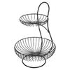 1Pcs Iron Craft Fruit Stand Stylish Two Tier Fruit Serving Tray for Banquet Family Gathering Restaurant Home Decoration Use