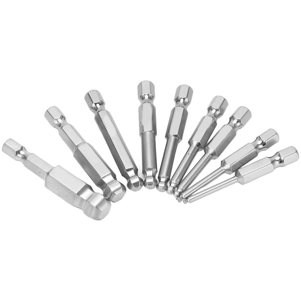 9pcs Hex Screwdriver Bit Set Rustproof Steel Magnetic Hd Hex Bits 1/4 Inch Hex Shank