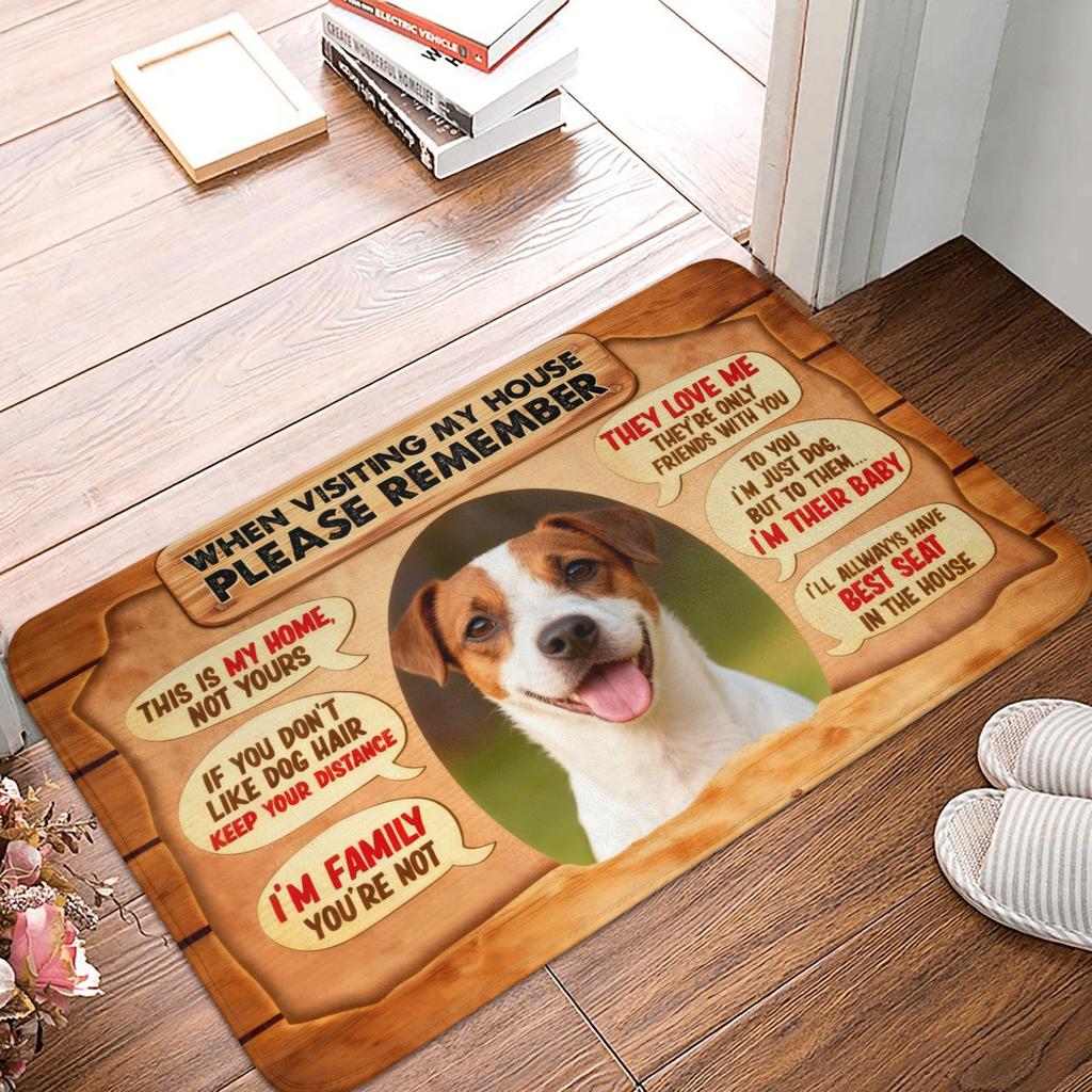 Quando Visitate la Mia Casa Ricordatevi Tappetino Zerbino Cane Jack Russell Terrier Antiscivolo Tappeto Bagno Cucina Soggiorno Tappeto
