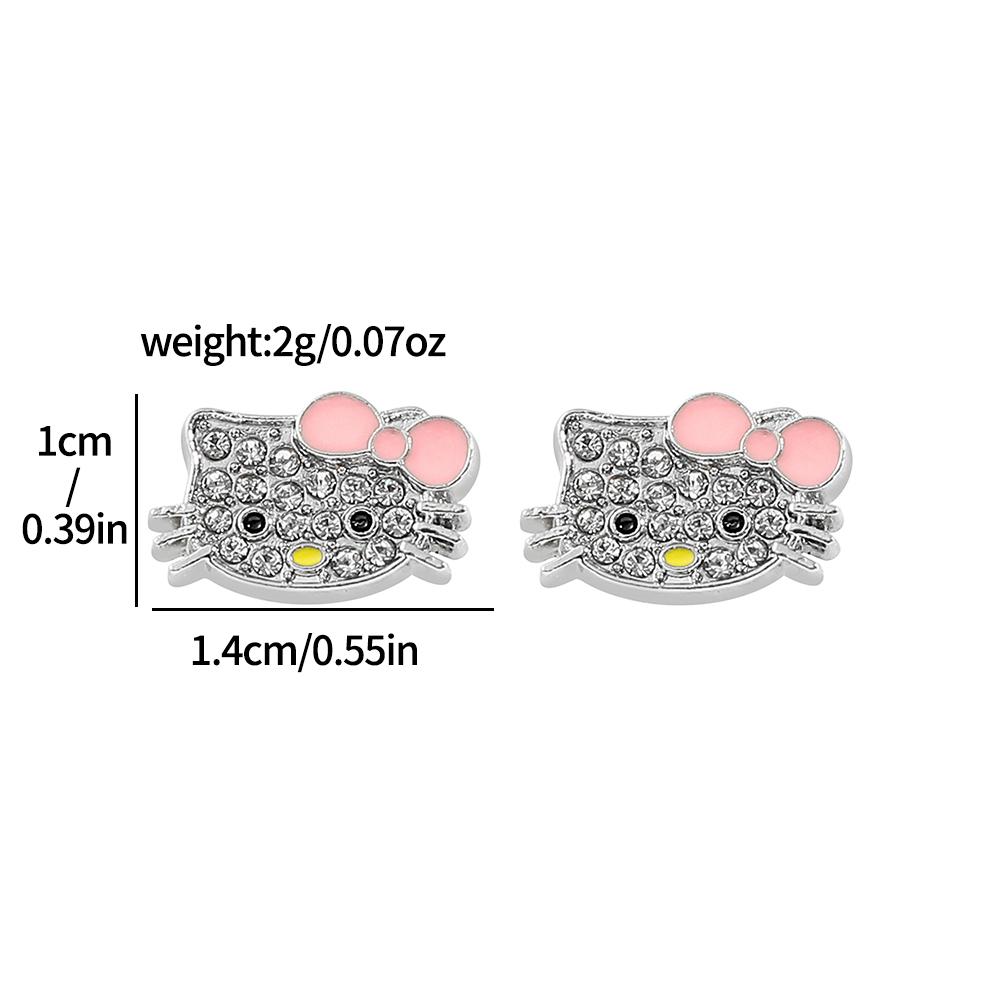

Sanrio Cartoon Anime Hello Kitty Earrings Fashion Cute Kitty Cat Ear Studs For Women Girls Jewelry Accessories Gifts