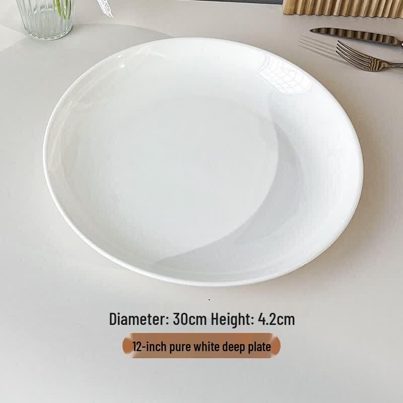 Nordic Round Ceramic Shallow Dinner Plate