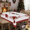 1 Stück Tischdecke mit fröhlichem Weihnachtsmotivdruck, Landhausstil, Design mit Weihnachtsmuster, geeignet für Weihnachten, Neujahrsparty, Partydeko