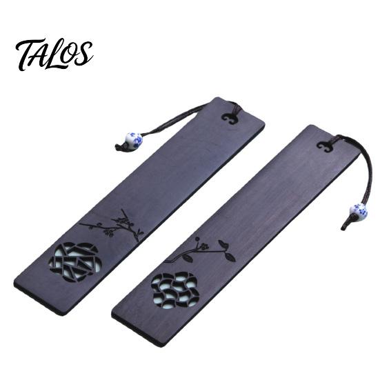 Talos Spring Window Cutout Bookmark, Rosewood Redwood Page Marker, Hollow Carved Wood Bookmark for Readers, Literary Gift