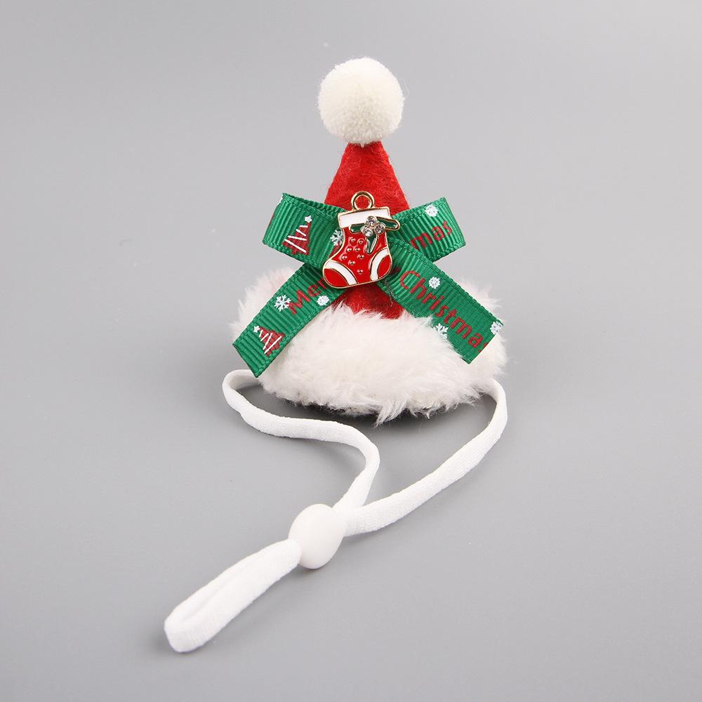 Pet Christmas Hat Comfortable Colored Pet Funny Photo Ornament Cat Christmas Hat
