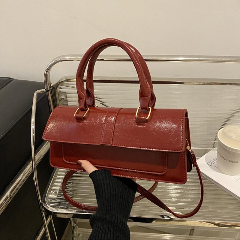 High Quality PU Leather Handbag Purse Women's Bag Solid Color Square Shoulder Crossbody Bags Lady Messenger Tote