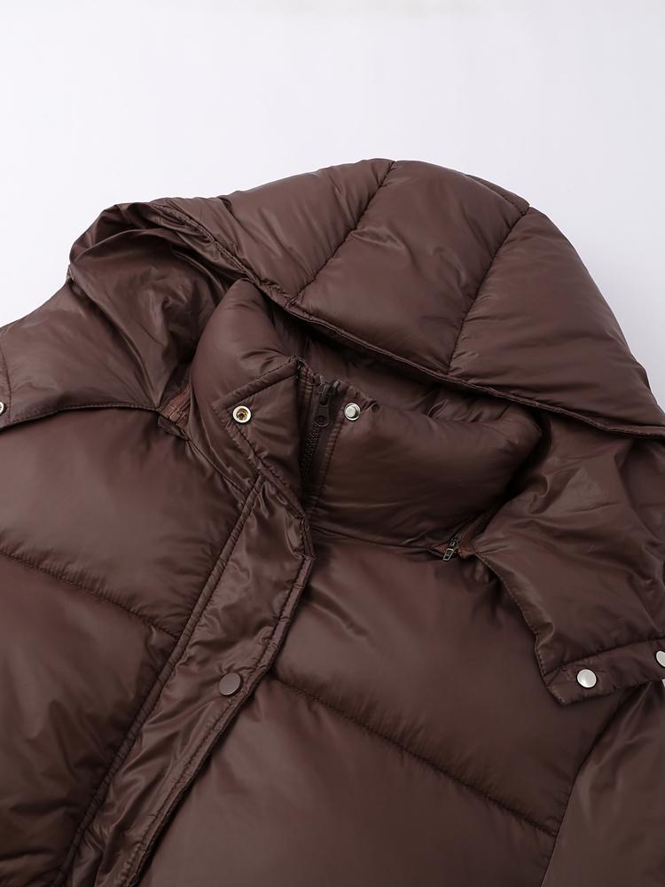 Hooded Zipper Drawstring Padded Jacket Women's Mid-length Padded Jacket New Hot-selling Padded Jacket Winter Warm Padded Jacket