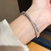 Geometric Zircon Cross Cuff Bracelet In 18k Gold Plating For Women