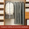 1Pcs Clothes Dust Cover White/Black Fully Enclosed Washable Dust Bag Peva Household Dust Cover With Zipper Coat Suit Cover