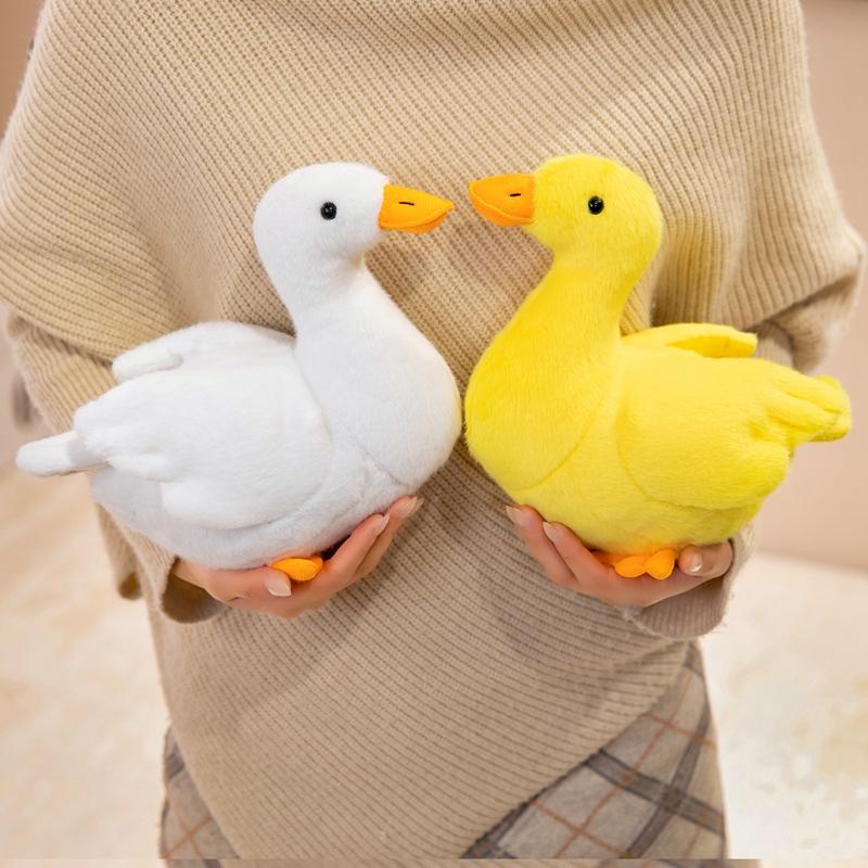 25cm Kawaii Simulation Gelbe Ente Plüschtier Niedliche Weiße Ente Plüschpuppe Jungen Mädchen Kissen Begleitung Schlafgeschenk Party Dekoration