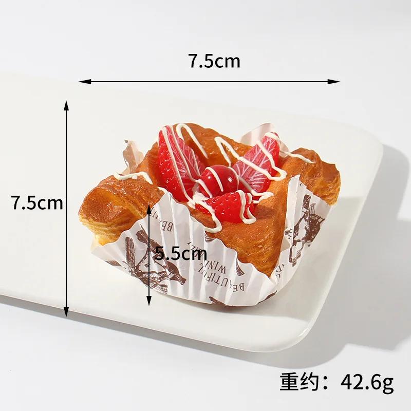 Home Decor PU  Simulated Square Paper Cup Bread Model Cup Fruit Cream Brushed Cake Dessert Shooting Prop Decoration