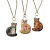 Stainless Steel Kitten Print Enamel Ceramic Pendant Necklace/Bracelet