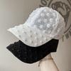 Breathable Embroidered Flower Baseball Hat Adjustable Mesh Peaked Hat Lace Baseball Cap  Women