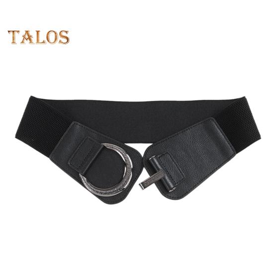 

Женский эластичный корсет, однотонный металлический подвесной ремень с пряжкой, искусственная кожа, утягивающий пояс, платье, рубашка, украшение чёрный