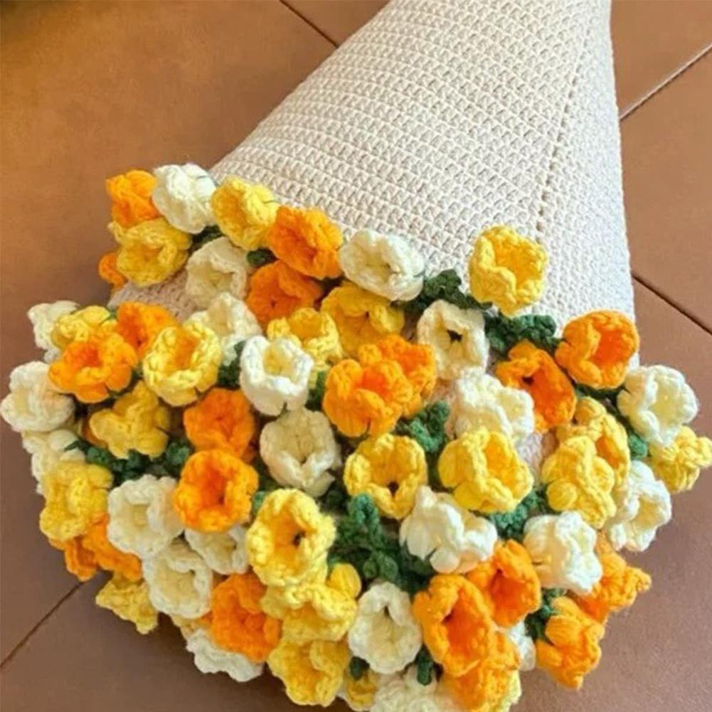 Manta con Ramo de Rosas Material Manta Hecha a Mano con Ramo de Rosas Cubo Flor Manta Terminada Material Hecho a Mano DIY Manualidad