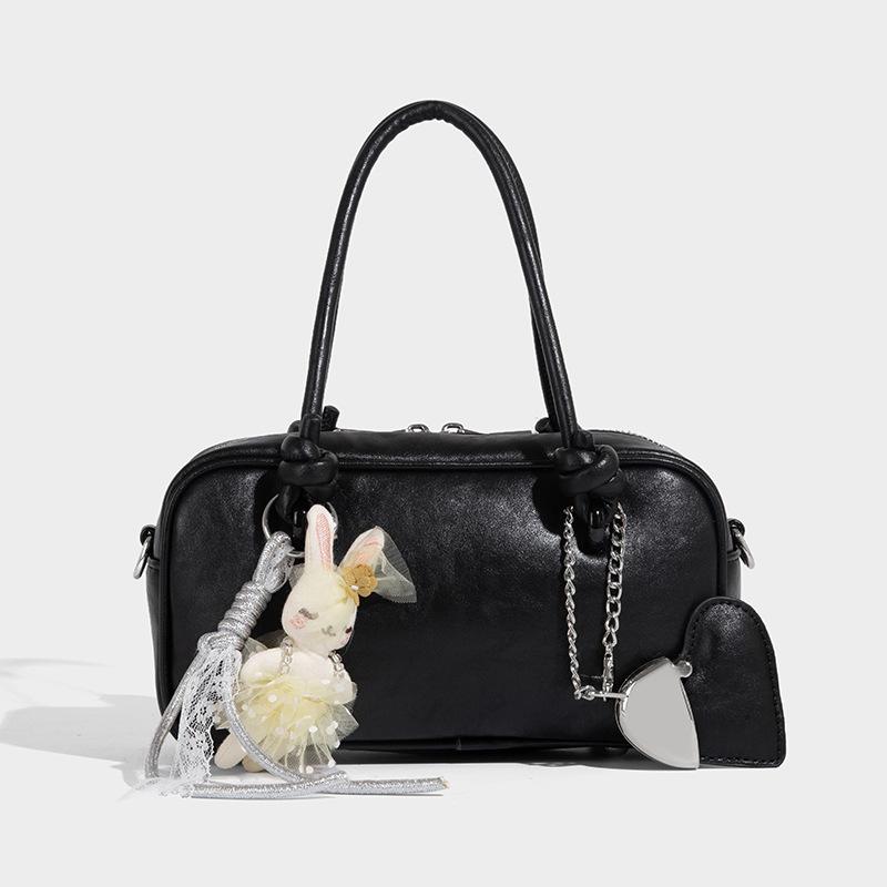 Niche Design Bowling Bag for Women 2025 New Fashion Retro Handbag Single Shoulder Crossbody Boston Bag