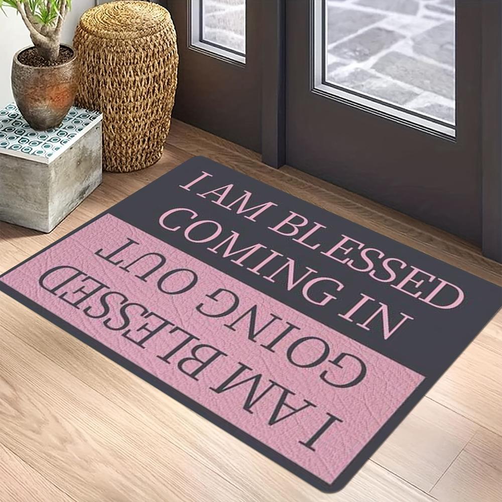 

1pc Letter Print Doormat Humorous Living Room and Kitchen Carpet Print Durable Anti-Dirty Absorbent Home Retro Decoration Rugs 50X80CM
