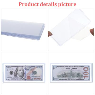 Valutahållare Pvc Bill Holders Transparent Bill Sleeves Valuta Bill Display