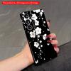 2DFlat Samsung Phone Case White Cherry Blossoms & Butterflies On Black Background Applicable To Galaxy S22 S23 S24 S25ULTRA S26 A12 A13 A14 A15 A16