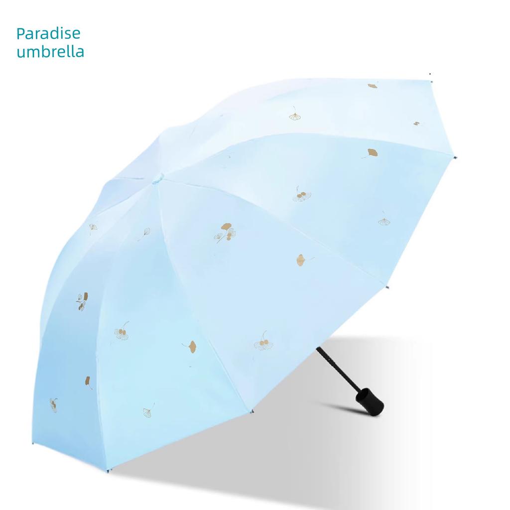 Paradise Umbrella Rain Or Shine Dual-Use Vinyl Sun Protection UV Sun Umbrella Small Portable Folding Sun Protection Good-looking Umbrella