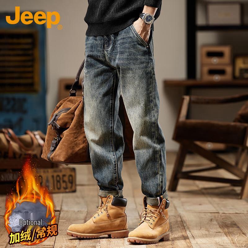 

JEEP Men s Autumn/Winter Loose Tapered Casual Jeans 33