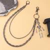 Punk Skull Waist Chain With Metal Double Layer Chain For Hip Hop Style Men Women