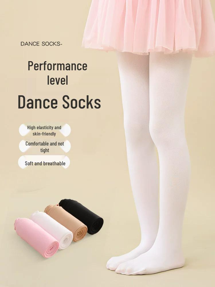 Girls' Plain Summer Dance Tights for Skirts