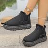 Foreign trade new autumn and winter tire snow boots women's warm solid color large size elastic band thick sole non-slip short cotton shoes
