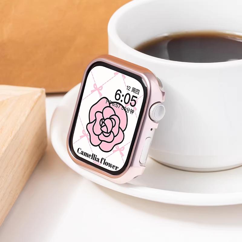 Cover For Apple Watch Case 46mm 42mm 45mm 41mm 44mm 40mm Series 11 10 9 7 8 6 SE Plating PC Bumper Shell iWatch Protective Cases