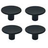 4pcs Simple Solid Single Hole Handle, Pure Black Wardrobe, Cabinet, Drawer, Door Handle