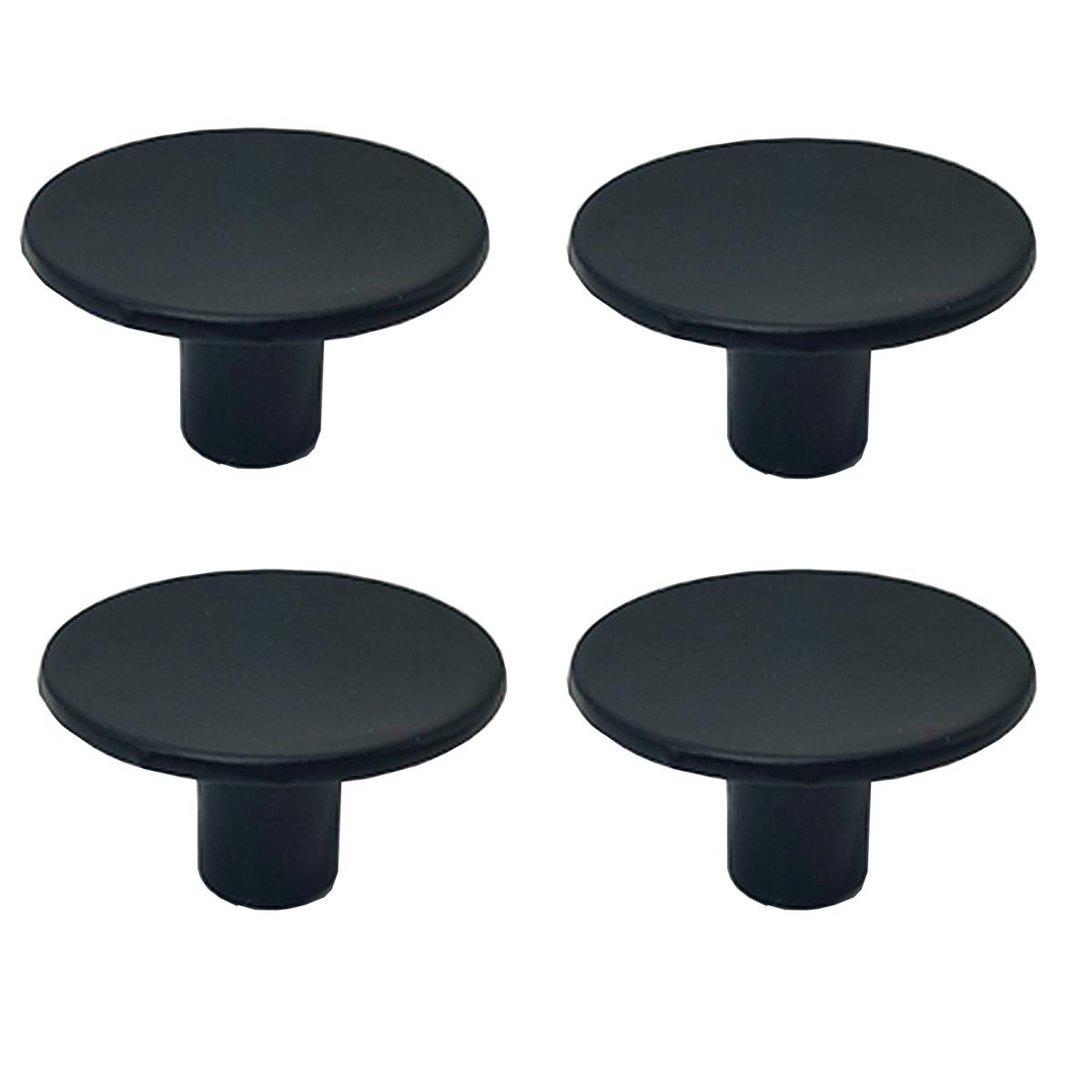 

4pcs Simple Solid Single Hole Handle, Pure Black Wardrobe, Cabinet, Drawer, Door Handle