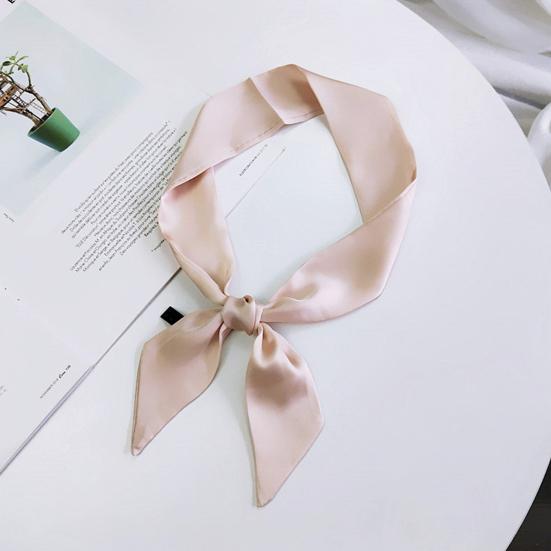 Handbag Scarf Solid Color Wear Resistant Lint Free Smooth Friendly to Skin Decorative Polyester Women Handbag Scarf Band Hair Neck Ribbon for Women