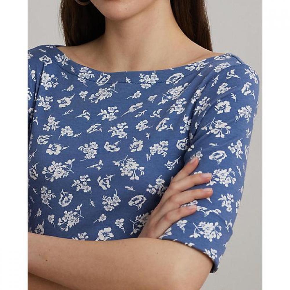 Lauren Ralph Lauren Floral Stretch Cotton Midi Dress  Wmlrdrss5020061400 