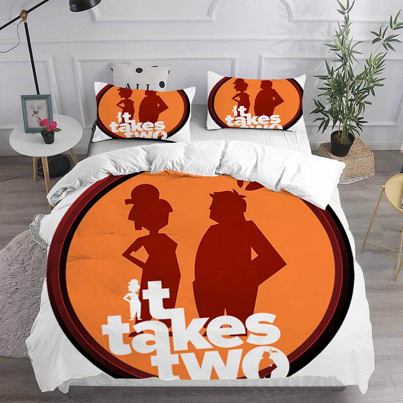 Game Takes Two Cartoon Printed Bedding Sets Comforter Quilt Bed Cover Duvet Cover Pillow Case 2-3 Pieces Sets Kids Adult Size