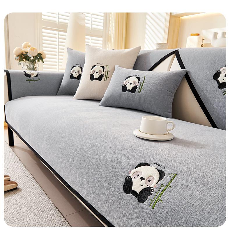 New Chenille Sofa Cushion Fabric Four Seasons Universal Non-Slip Cushion Cute Chinese Style Simple Style Sofa Cover Towel