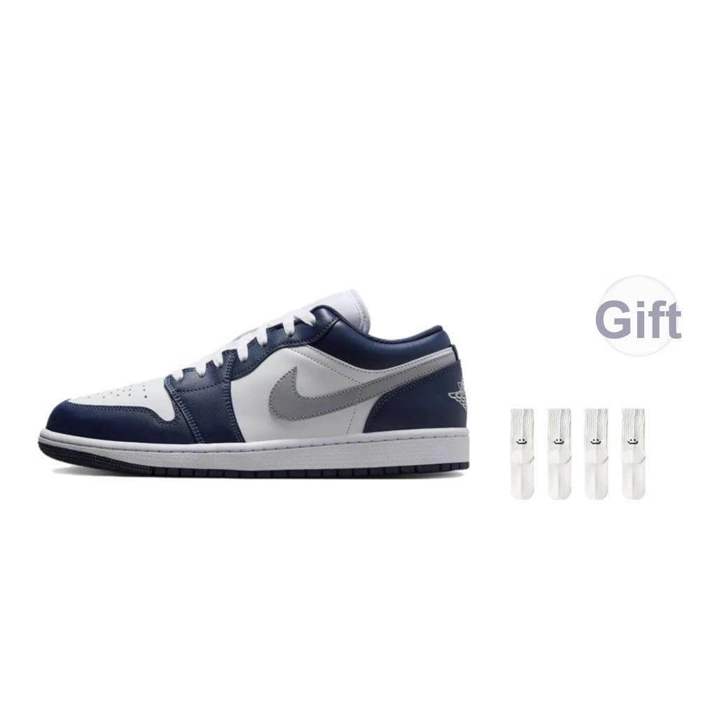 Air Jordan 1 Low Midnight Navy Pánské tenisky Modrá Bílá Wolf-Grey 553558-141