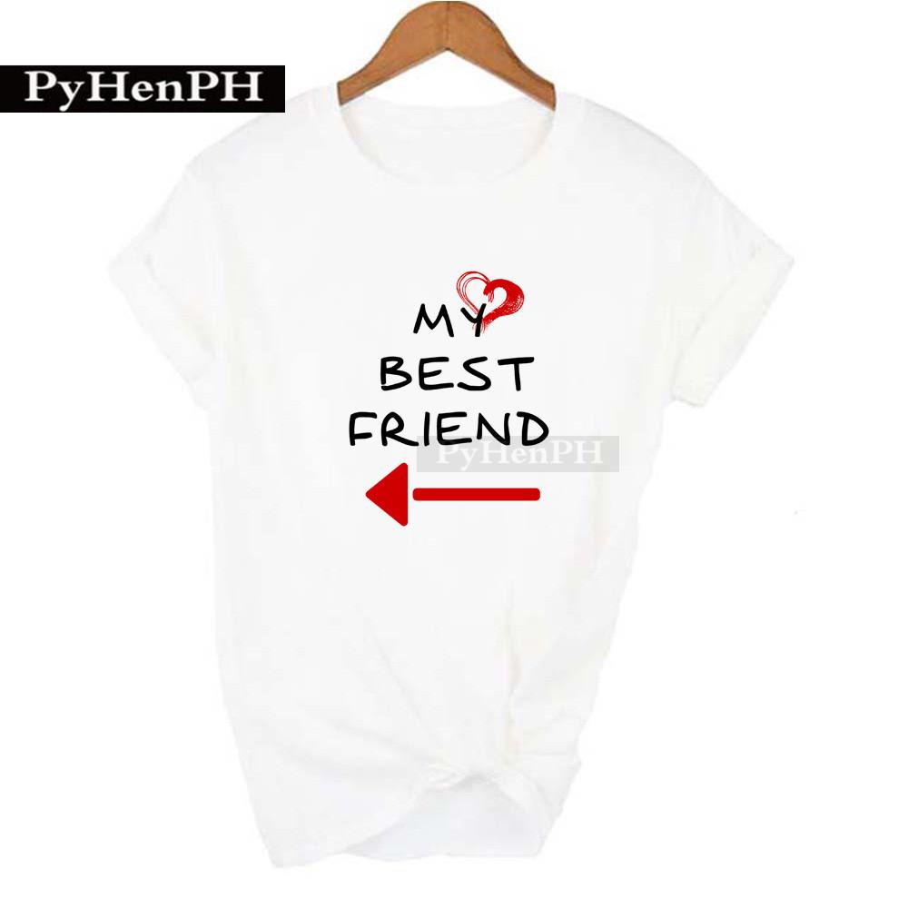 My Best Friend 2Trendy Letter Inha T-shirt, Best Friend s Best Friend s Short-sleeved Top Graphic T Shirts Harajuku S