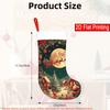 Christmas Decoration Fireplace Hanging Stocking 2D Flat Christmas Day - Busy Santa Claus Pattern with 2 (3) Ch
