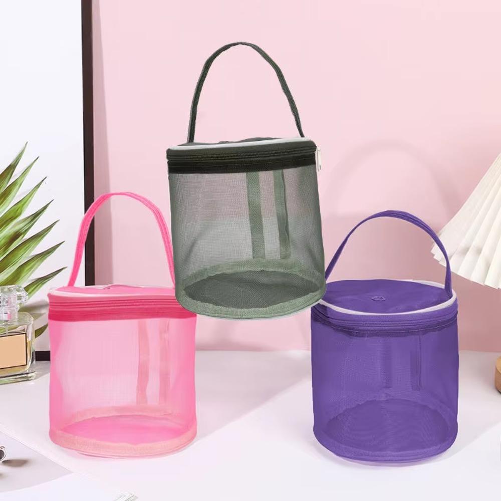 Round Yarn Storage Mesh Bag Lightweight Hollow Mesh Knitting Wool Yarn Bags Portable Yarn Crochet Organizer For Crochet, Sewing