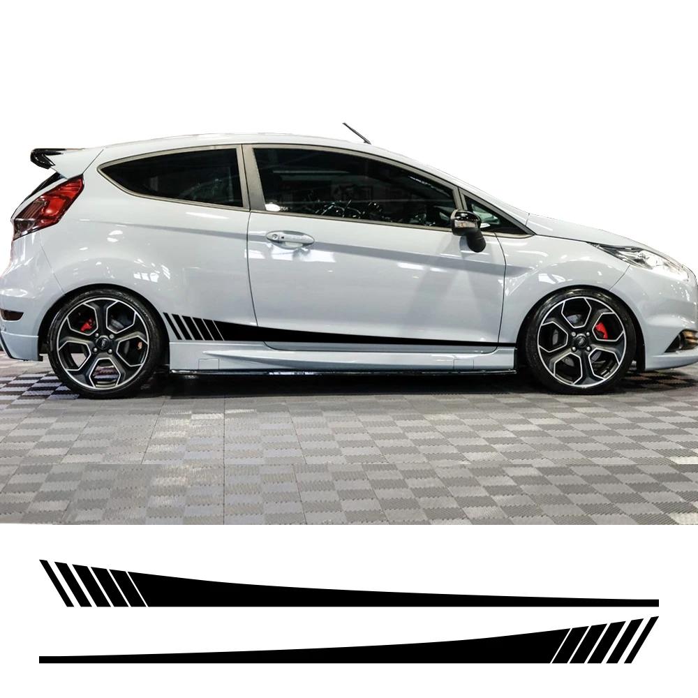 KFLV8 Car Side Stripes Vinyl Decals Door Racing Stripes Sticker Graphics Accessories For Ford Fiesta MK7 3 Door 2008 - 2017 ST200