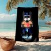 Custom Name Ultra-Soft Beach Towel with Sheriff Labrador Theme,Ideal for Pool - Camping, Diving - Perfect Travel Essential, Vibrant Beach Towel.