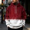 Men's Christmas Print Hoodie with Large Pockets, Casual Loose Fit Pullover for Holiday