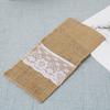 Lace-Trimmed Burlap Cutlery Bag for Weddings & Festivals - DIY Handmade Jute