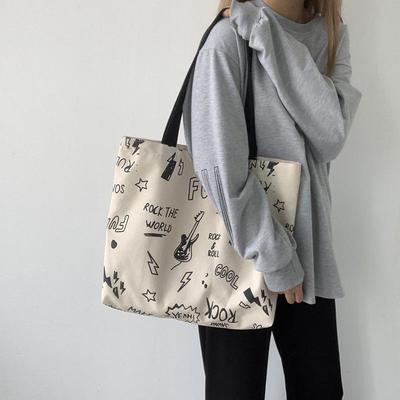 New Canvas Shoulder Bag - Women's Large Capacity Retro Ulzzang College Bookbag for Autumn/Winter