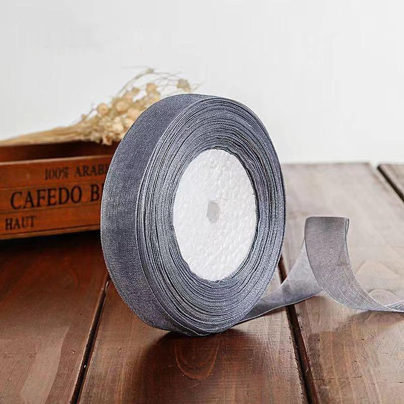 10 yards Rotolo di nastro di organza di colore pieno con bordo ondulato a coda di pesce per bouquet di fiori, regali, confezioni, decorazioni per feste di nozze