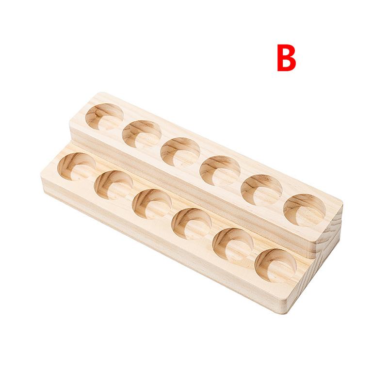 Einfache Holz-Ölflaschen-Basis mit 6/12/24 Löchern Tisch-Display-Ständer 15 ml Aromatherapie-Ölflaschen-Finish Aufbewahrungsregal Parfümhalter