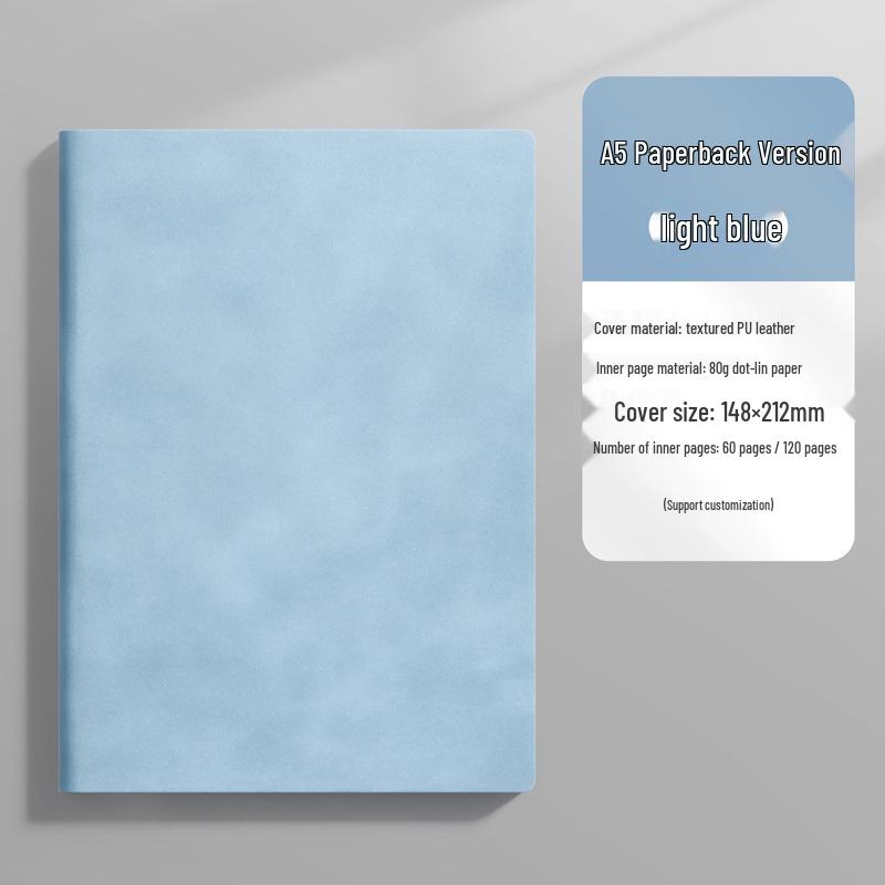 Custom Logo A5 Soft Leather Notebook - Business Meeting Diary with Buckle Cover for Adults